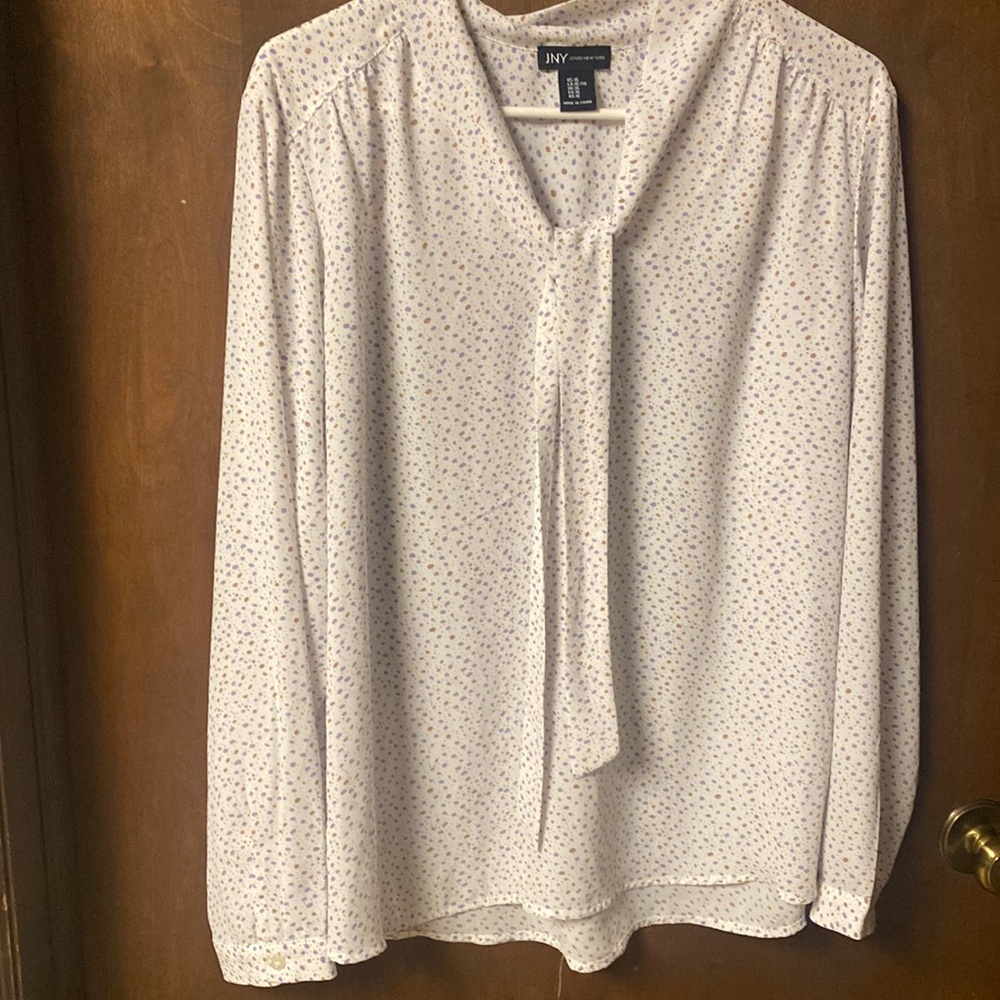 Jones of New York pastel Polka dot blouse size xl